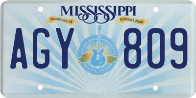 MS license plate AGY809