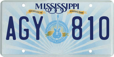 MS license plate AGY810