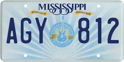 MS license plate AGY812