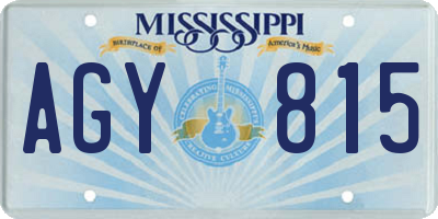 MS license plate AGY815