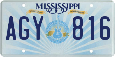 MS license plate AGY816