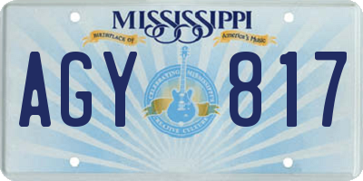 MS license plate AGY817