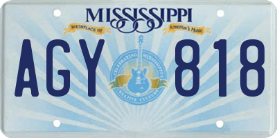 MS license plate AGY818