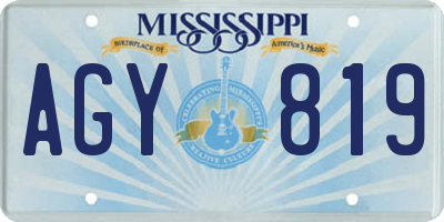 MS license plate AGY819