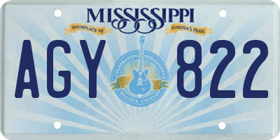 MS license plate AGY822