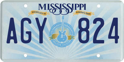 MS license plate AGY824