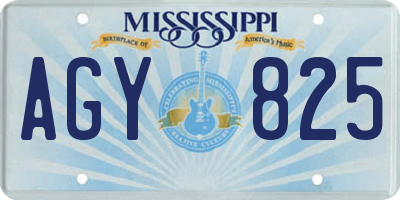 MS license plate AGY825