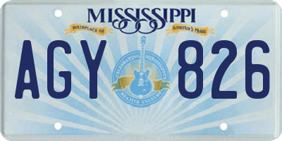 MS license plate AGY826