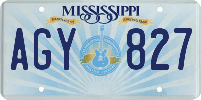 MS license plate AGY827