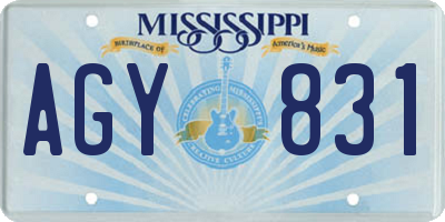 MS license plate AGY831