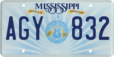 MS license plate AGY832