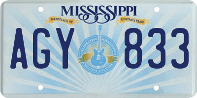 MS license plate AGY833