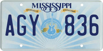MS license plate AGY836