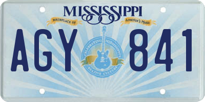 MS license plate AGY841