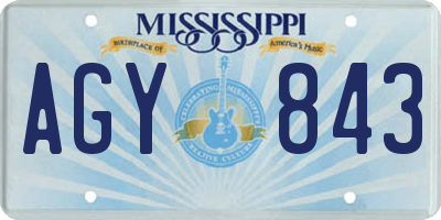 MS license plate AGY843