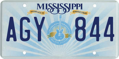 MS license plate AGY844