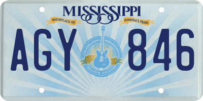 MS license plate AGY846