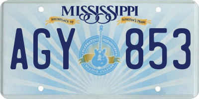 MS license plate AGY853