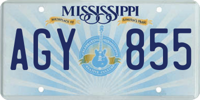 MS license plate AGY855