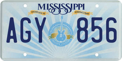 MS license plate AGY856