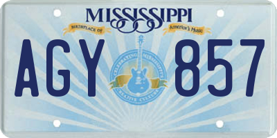 MS license plate AGY857