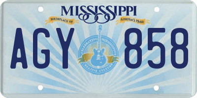 MS license plate AGY858