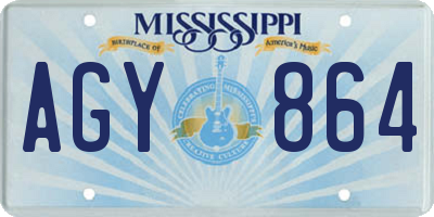 MS license plate AGY864