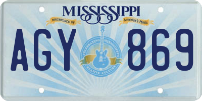 MS license plate AGY869