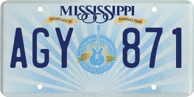 MS license plate AGY871