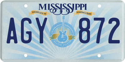 MS license plate AGY872