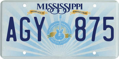 MS license plate AGY875