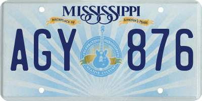 MS license plate AGY876