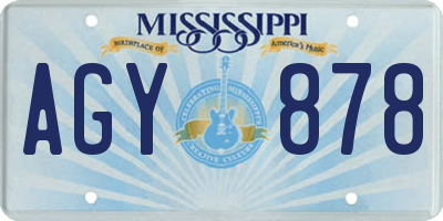 MS license plate AGY878