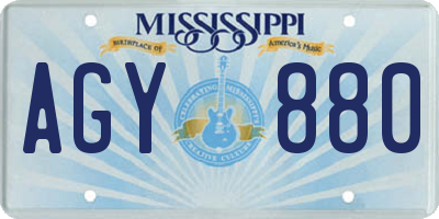 MS license plate AGY880