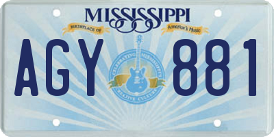 MS license plate AGY881