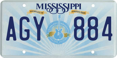 MS license plate AGY884