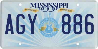 MS license plate AGY886