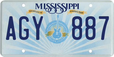 MS license plate AGY887