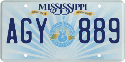 MS license plate AGY889
