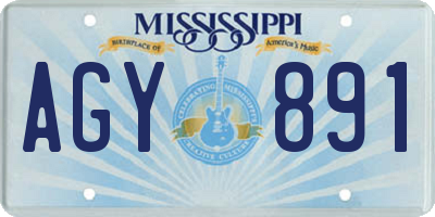 MS license plate AGY891