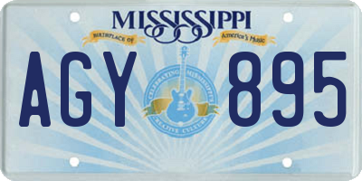 MS license plate AGY895