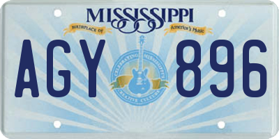 MS license plate AGY896