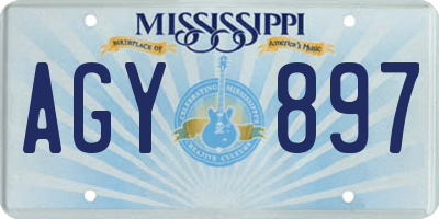 MS license plate AGY897