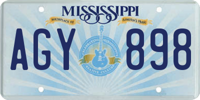 MS license plate AGY898