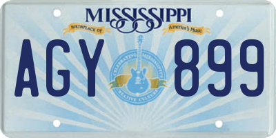 MS license plate AGY899