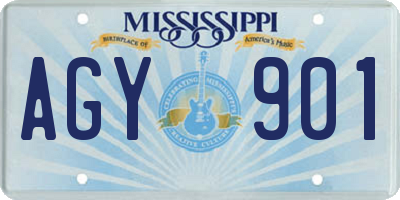 MS license plate AGY901