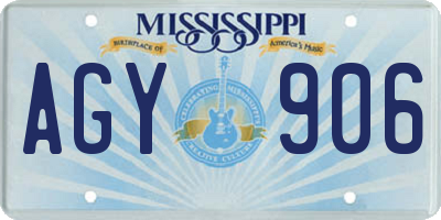 MS license plate AGY906
