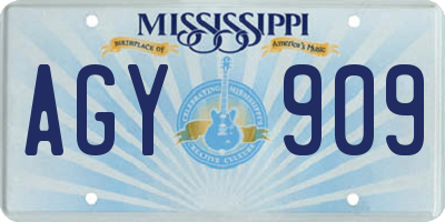 MS license plate AGY909