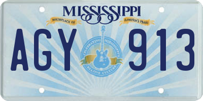 MS license plate AGY913