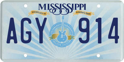 MS license plate AGY914